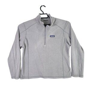 Womens Patagonia Gray 1/4 Zip Fleece Pullover Lightweight 100% Polyester Size M
